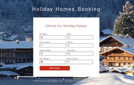 Holiday Homes Booking Form Responsive Widget Template.