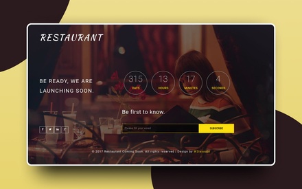 Restaurant Coming Soon a Flat Responsive Widget Template