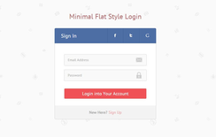 Minimal Flat Style Login Form Responsive Widget Template