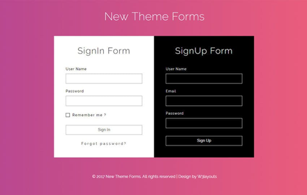 New Theme Forms a Flat Responsive Widget Template