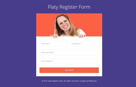 Flaty Register Form a Flat Responsive Widget Template