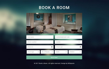 Book a Room Flat Responsive Widget Template