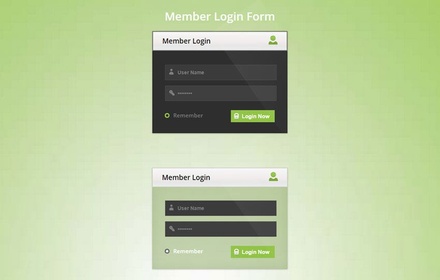 Member Login Form Responsive Widget Template