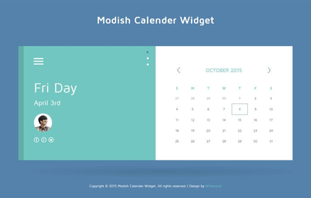 Modish Calendar Responsive Widget Template