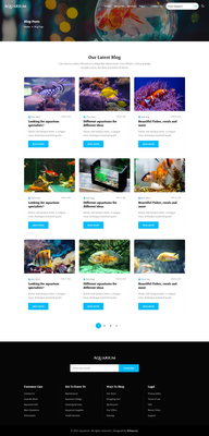 Aquarium a website template for aquarium shops