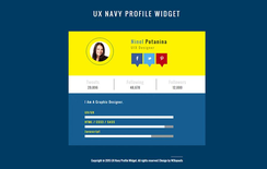 UX Navy Profile Responsive Widget Template