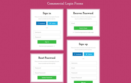 Commercial Login Forms Flat Responsive Widget Template