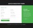 Quick Register Form Flat Responsive Widget Template.