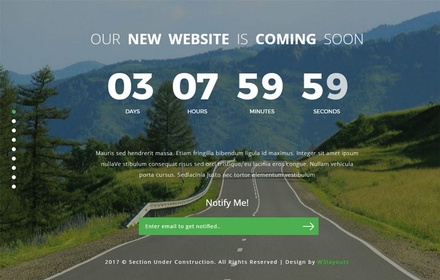 Section Under Construction a Flat Responsive Widget Template