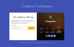 Creative Coming Soon Flat Responsive Widget Template