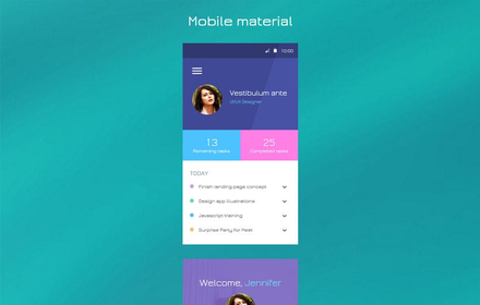 Mobile material Flat Responsive Widget Template