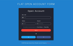 Flat Open Account Form Responsive Widget Template