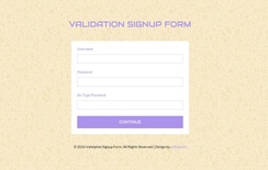 Validation Signup Form Responsive Widget Template