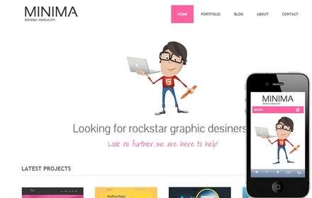 Minima Freebiesxpress Mobile Website Template