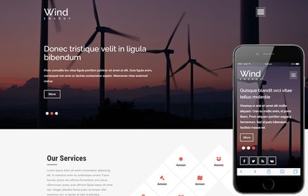 Wind Energy a Industrial Category Flat Bootstrap responsive Web Template