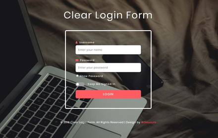 Clear Login Form Flat Responsive Widget Template.