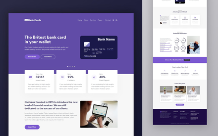 Bank Cards fintech Website Template