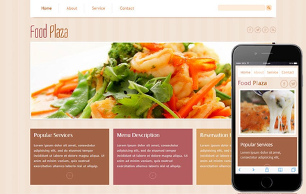 Food Plaza Mobile Website Template