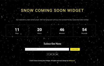 Snow Coming Soon Widget Flat Responsive Widget Template