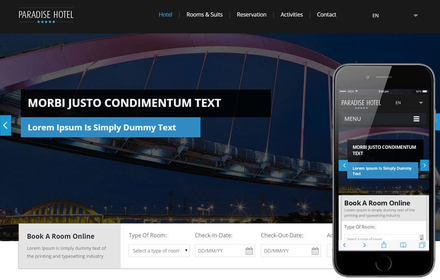 Paradise Hotel a Flat Responsive web template