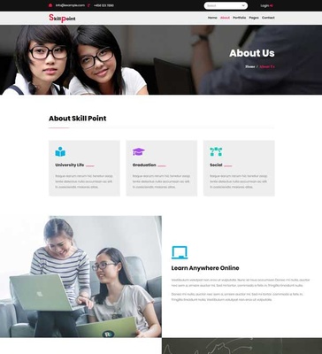 Skill Point an Education category Flat Bootstrap Responsive Web Template