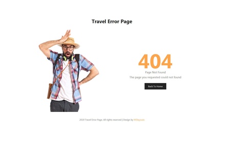 Travel Error Page-  Flat Responsive Widget Template