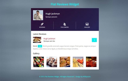 Flat Reviews Responsive Widget Template