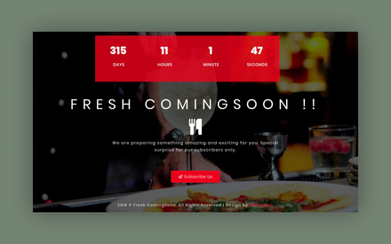 Fresh Coming Soon Flat Responsive Widget Template