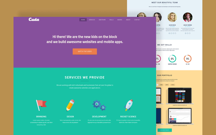 Cuda a Portfolio Flat Responsive web template