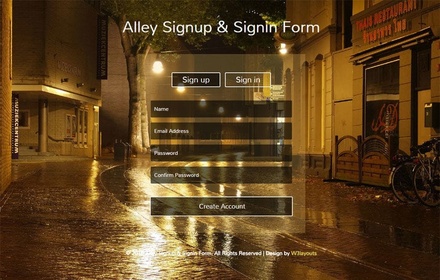 Alley Signup and Signin Form Responsive Widget Template