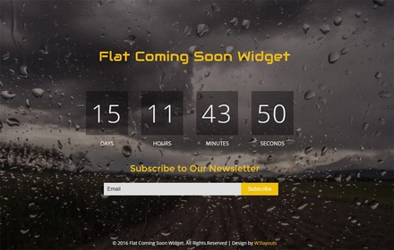 Flat Coming Soon Widget Flat Responsive Widget Template