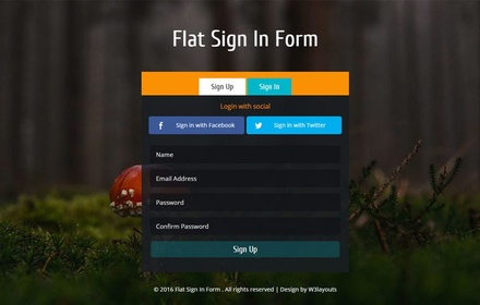 Flat Sign In Form Responsive Widget Template