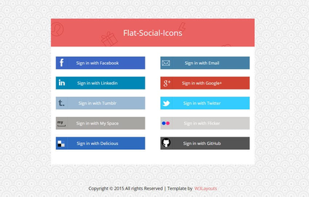 Flat Social Media Icons Widget Template