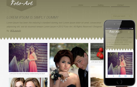 Foto Art Gallery Mobile Website Template