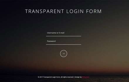 Transparent Login Form Responsive Widget Template