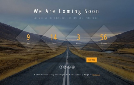 Wondrous Coming Soon a Flat Responsive Widget Template