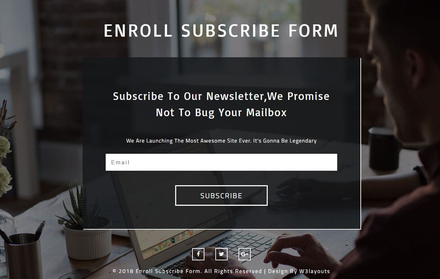 Enroll Subscribe Form Responsive Widget Template