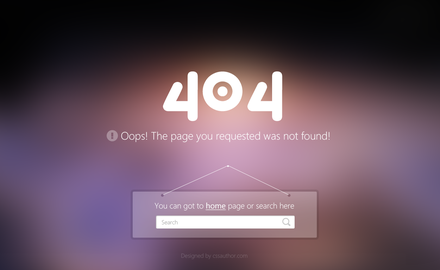 404 Error Page Responsive web Template