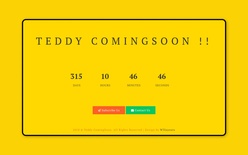 Teddy Coming Soon Flat Responsive Widget Template