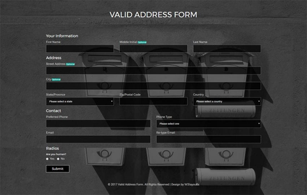 Valid Address Form a Flat Responsive Widget Template