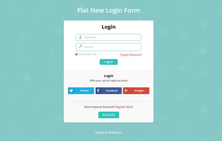 Flat New Login Form Responsive Widget Template