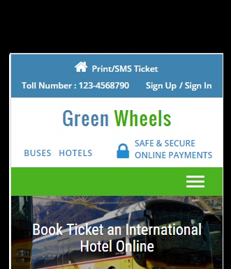 Green Wheels a Travel Category Responsive Web Template