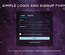 Simple Login and Signup Form a Flat Responsive Widget Template