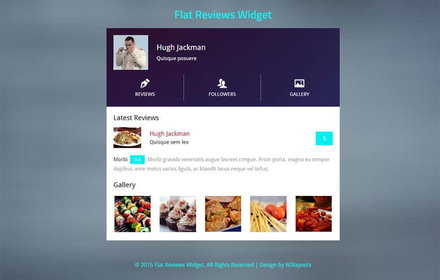 Flat Reviews Responsive Widget Template