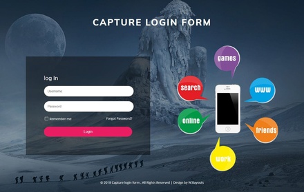 Capture Login Form Responsive Widget Template