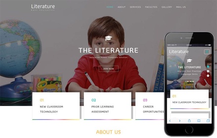 Literature an Education Category Bootstrap Responsive Web Template