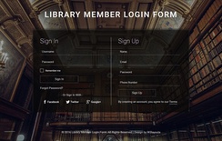 Library Member Login Form A Flat Responsive Widget Template