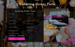 Catering Order Form Flat Responsive Widget Template