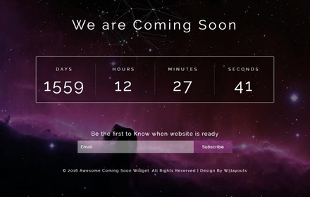 Awesome Coming Soon Widget Flat Responsive Widget Template