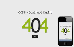 Oops 404 Page Not Found Mobile Website Template